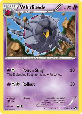 Whirlipede card from Black and White