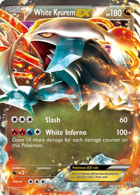 White Kyurem EX card from Plasma Storm