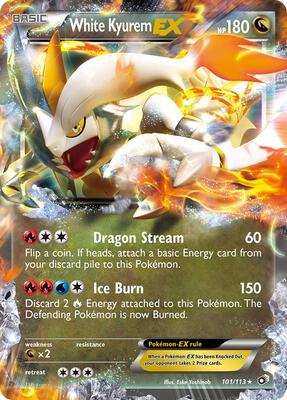 White Kyurem EX card from Legendary Treasures