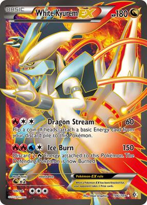 White Kyurem EX (146 Full Art) card from Boundaries Crossed