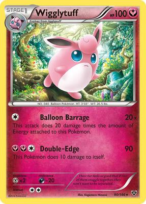 Wigglytuff (90) card from XY Base Set