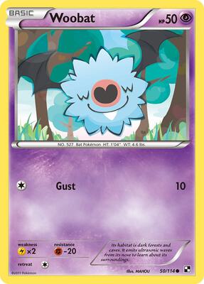 Woobat card from Black and White