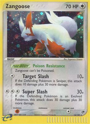 Zangoose card from EX Sandstorm