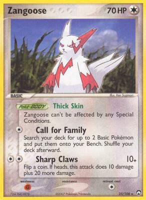 Zangoose card from EX Power Keepers