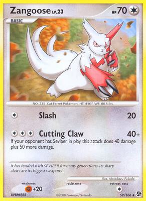 Zangoose card from Great Encounters
