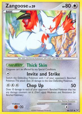 Zangoose card from Platinum