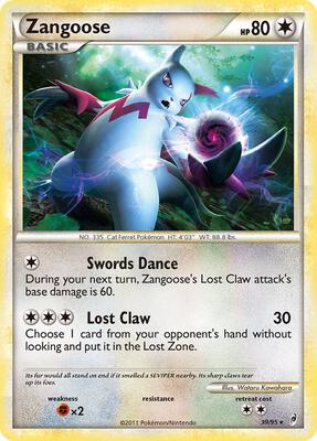 Zangoose card from Call of Legends