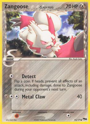 Zangoose (Delta Species) card from POP Series 5