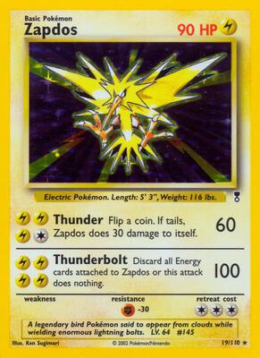 Zapdos card from Legendary Collection