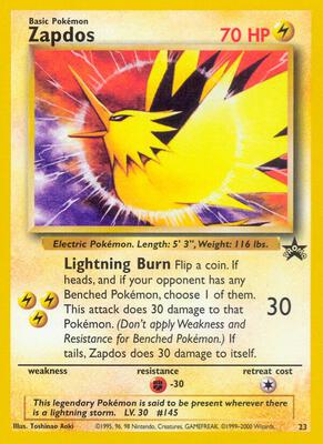 Zapdos card from WoTC Promo