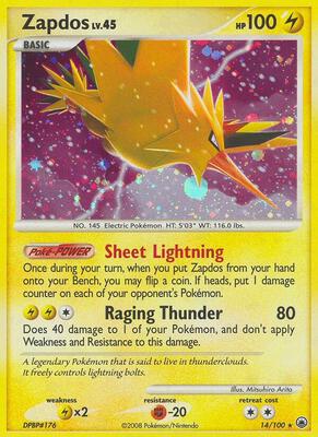 Zapdos card from Majestic Dawn