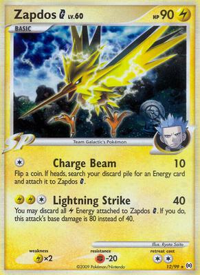 Zapdos G card from Arceus