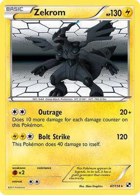 Zekrom card from Black and White