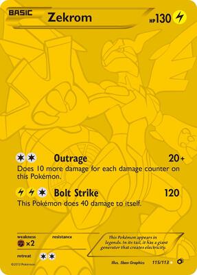 Zekrom (115 Full Art Secret Rare) card from Legendary Treasures