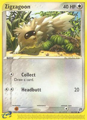 Zigzagoon card from EX Sandstorm
