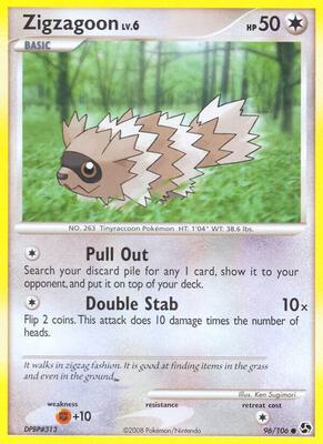 Zigzagoon card from Great Encounters