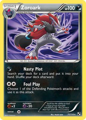 Zoroark card from Black and White