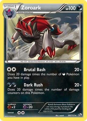 Zoroark card from Legendary Treasures