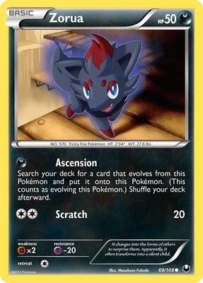 Zorua (69) card from Dark Explorers