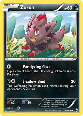 Zorua (70) card from Dark Explorers