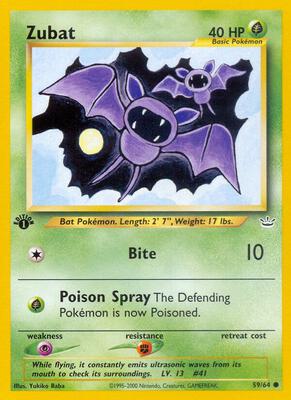 Zubat card from Neo Revelation