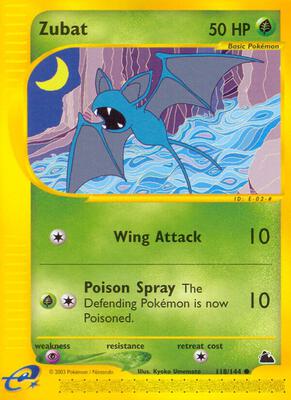 Zubat (118) card from Skyridge