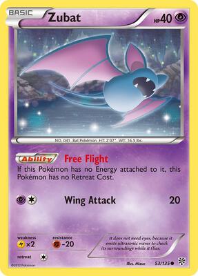 Zubat (53) card from Plasma Storm