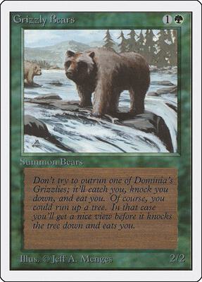 Grizzly Bears card from Unlimited Edition