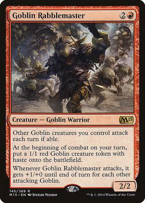 Goblin Rabblemaster card from Magic 2015 (M15)