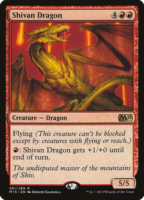 Shivan Dragon card from Magic 2015 (M15)