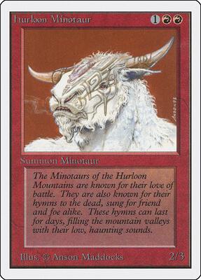 Hurloon Minotaur card from Unlimited Edition
