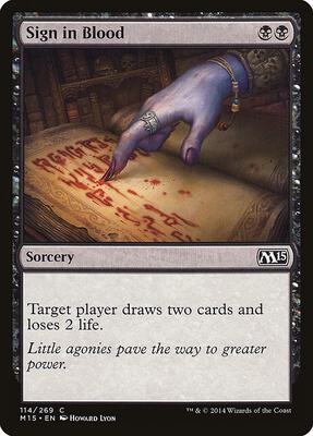 Sign in Blood card from Magic 2015 (M15)