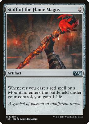 Staff of the Flame Magus card from Magic 2015 (M15)