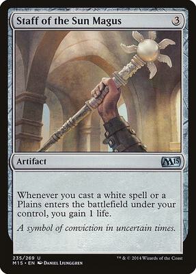 Staff of the Sun Magus card from Magic 2015 (M15)