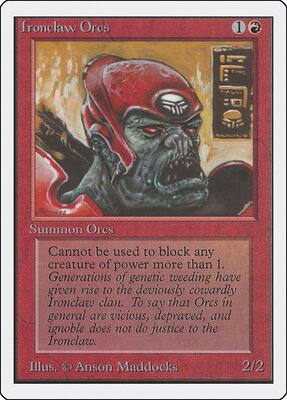 Ironclaw Orcs card from Unlimited Edition