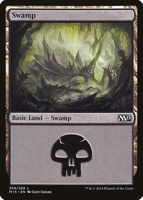Swamp (259) card from Magic 2015 (M15)