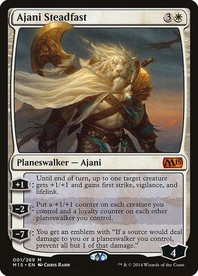 Ajani Steadfast card from Magic 2015 (M15)