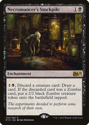 Necromancer's Stockpile card from Magic 2015 (M15)