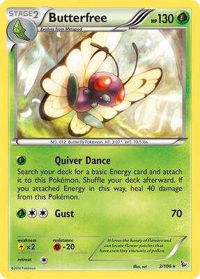 Butterfree card from XY - Flashfire