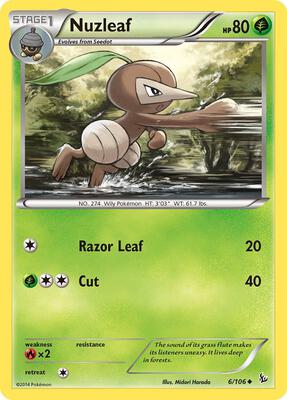 Nuzleaf card from XY - Flashfire