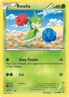Roselia card from XY - Flashfire