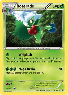 Roserade card from XY - Flashfire