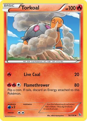 Torkoal card from XY - Flashfire