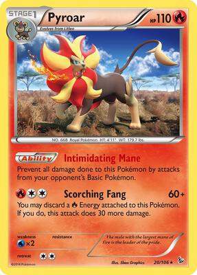Pyroar card from XY - Flashfire