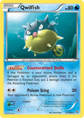 Qwilfish card from XY - Flashfire
