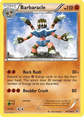 Barbaracle card from XY - Flashfire