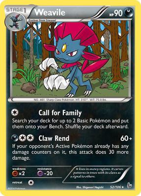 Weavile card from XY - Flashfire