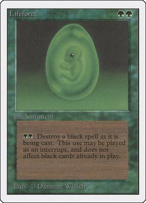 Lifeforce card from Unlimited Edition