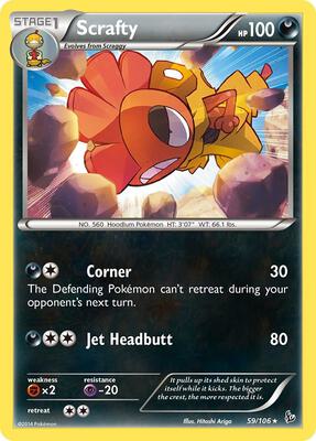 Scrafty card from XY - Flashfire