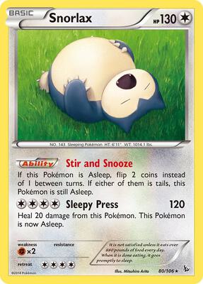 Snorlax card from XY - Flashfire